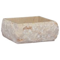 vidaXL Handfat gräddvit 30x30x13 cm marmor