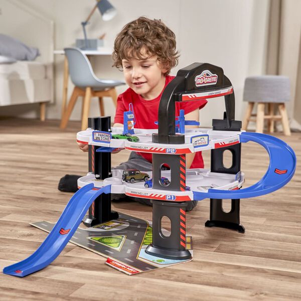 majoRETTE Leksaksgarage med 5 leksaksbilar