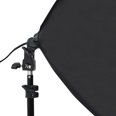 vidaXL Fotostudio med softbox-lampor och bakgrunder