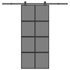 vidaXL Skjutd&ouml;rr med beslagset h&auml;rdat glas och aluminium 90x205 cm