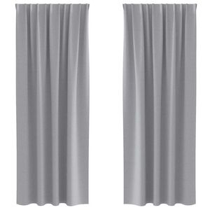 vidaXL M&ouml;rkl&auml;ggningsgardiner med Ringar 2 pcs Ljusgr&aring; 245 x 140 cm