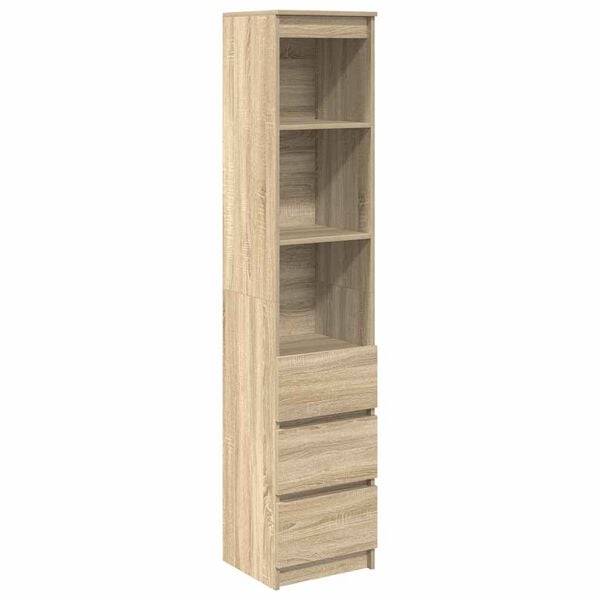 vidaXL Highboard Sonoma ek 37,5x35x180 cm konstruerat trä
