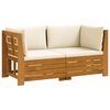 vidaXL Utomhussoffset med kudde 2 Stycke Brun Massivt Akaciatr&auml;