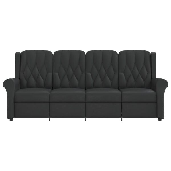 vidaXL Massagefåtölj 4-sits svart glansigt konstläder