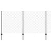 vidaXL Kedjegaller med stolpe 25 x 1,2 m PVC-belagda st&aring;l Gr&aring; Mesh