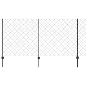 vidaXL Kedjegaller med stolpe 25 x 1,2 m PVC-belagda st&aring;l Gr&aring; Mesh
