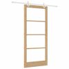 vidaXL Skjutd&ouml;rr Naturf&auml;rg 93 x 211 cm Massivt talltr&auml; och glas