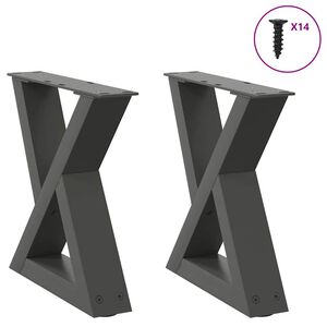 vidaXL Soffbordsben 2 st antracit 30x(30-31,3) cm st&aring;l