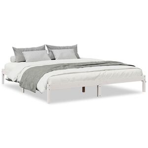 vidaXL S&auml;ngram utan madrass extra l&aring;ng vit 180x210 cm massiv furu