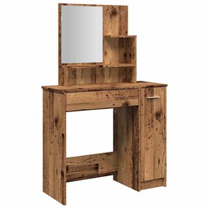 vidaXL Sminkbord med spegel gammalt tr&auml; 86,5x35x136 cm