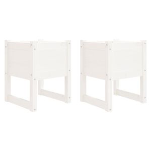 vidaXL Odlingsl&aring;dor 2 st vit 40x40x52,5 cm massiv furu