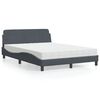vidaXL Bed with Mattress "Dover" Dark Grey 120x200 cm Velvet