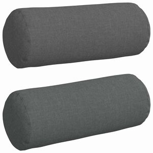 vidaXL Bolsterkuddar 2 st tyg M&ouml;rkgr&aring; &Oslash; 15 x 40 cm