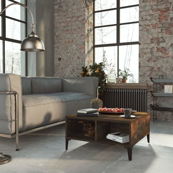 vidaXL Soffbord r&ouml;kf&auml;rgad ek 60x60x30 cm konstruerat tr&auml;