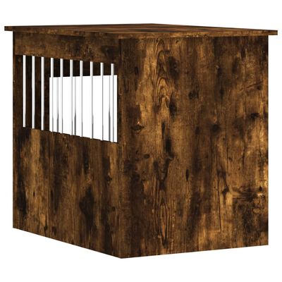 vidaXL Hundbur/sidobord rökfärgad ek 55x75x65 cm konstruerat trä