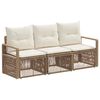 vidaXL Tr&auml;dg&aring;rdsoffset 3 st Beige konstrotting