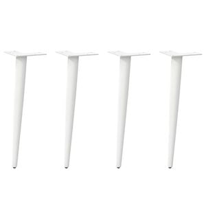 vidaXL Soffbordsben koniska 4 st vita 30-31 cm st&aring;l