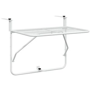 vidaXL Balkongbord vit 60x40 cm st&aring;l