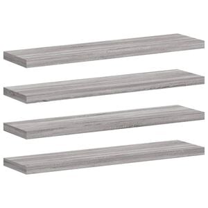 vidaXL V&auml;gghyllor 4 st gr&aring; sonoma 40x10x1,5 cm konstruerat tr&auml;