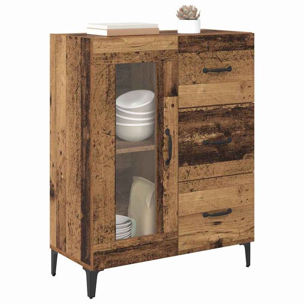 vidaXL Sideboard med l&aring;da Gammalt tr&auml; 69,5 x 34 x 90 cm