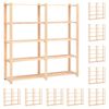 vidaXL F&ouml;rvaringshylla 5 hyllor 10 st 170x38x170 cm massiv furu 500 kg