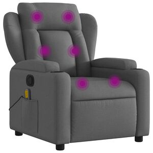 vidaXL Massagef&aring;t&ouml;lj m&ouml;rkgr&aring; tyg