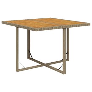 vidaXL Tr&auml;dg&aring;rdsbord beige 109x107x74 cm konstrotting & akaciatr&auml;