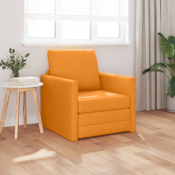 vidaXL Golvb&auml;ddsoffa 2-i-1 m&ouml;rkgul 112x174x55 cm tyg