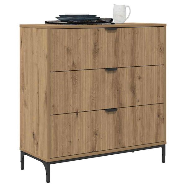 vidaXL Sideboard med låda artisan ek 79,5 x 33 x 82 cm Konstruerat trä