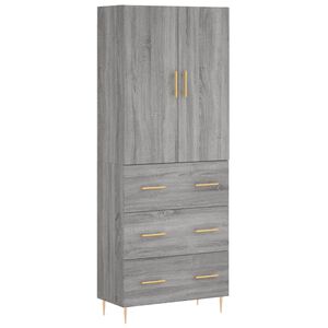 vidaXL H&ouml;gsk&aring;p Gr&aring; Sonoma 69,5x34x180 cm konstruerat tr&auml;