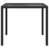 vidaXL Utebord 90x90x75 cm H&auml;rdat glas och konstrotting svart