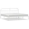 vidaXL S&auml;ngram med huvudgavel metall vit 200x200 cm