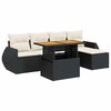 vidaXL Loungegrupp med dynor 6 delar svart konstrotting