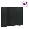vidaXL Rumsavdelare 6 paneler 2 st svart 240x180 cm st&aring;l