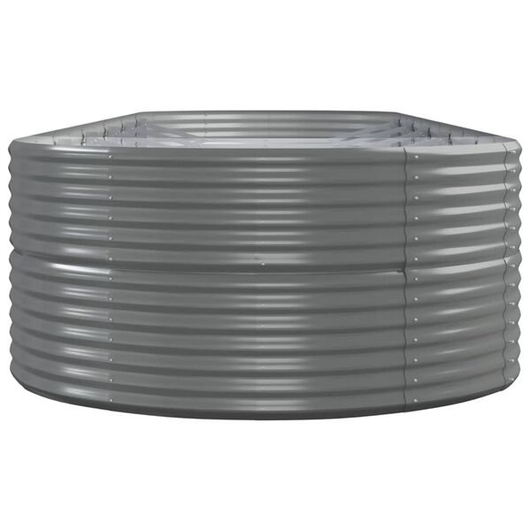 vidaXL Odlingslåda pulverlackerat stål 510x140x68 cm grå