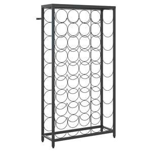vidaXL Vinst&auml;ll f&ouml;r 45 flaskor svart 54x18x100 cm smidesj&auml;rn
