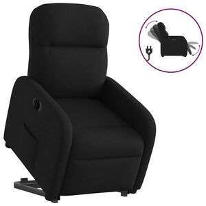 vidaXL Elektrisk reclinerf&aring;t&ouml;lj med uppresningshj&auml;lp svart tyg