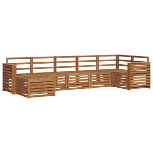 vidaXL Soffgrupper 7 pcs Naturf&auml;rg Massivt Akaciatr&auml;