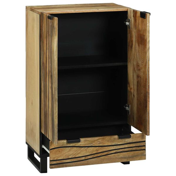 vidaXL Highboard med låda Brun 60 x 33 x 100 cm massivt mangoträ