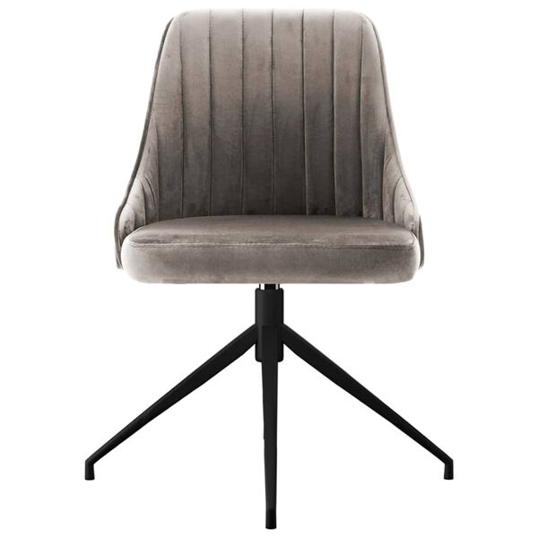 vidaXL Matstolar 6 st ljusgr&aring; sammet