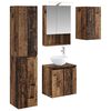 vidaXL Badrumssk&aring;psset 5 pcs Gammalt tr&auml; 50 x 14,5 x 70 cm