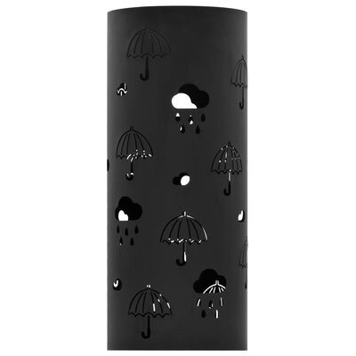vidaXL Paraplyställ paraplyer stål svart