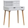 vidaXL Skrivbordsset FAUSKE 2 st Vit 76 x 50 x 103,5 cm