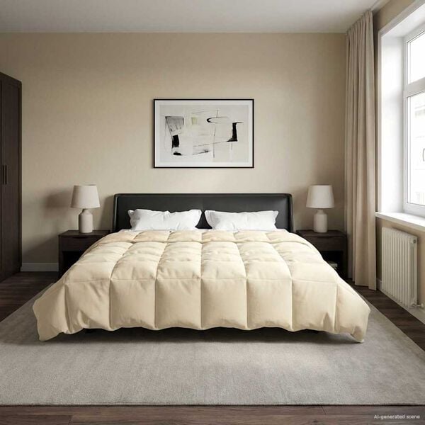 vidaXL Sommar Duvet Quiltad Kr&auml;m 200 x 220 cm Mikrofiber