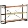 vidaXL Bokhylla med 3 hyllor 140x30x80 cm massivt &aring;tervunnet tr&auml;