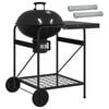 vidaXL Kolkgrill med r&ouml;karslangar 91 x 71 x 107 cm St&aring;l Svart