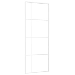 vidaXL Skjutd&ouml;rr ESG-glas och aluminium 76x205 cm vit