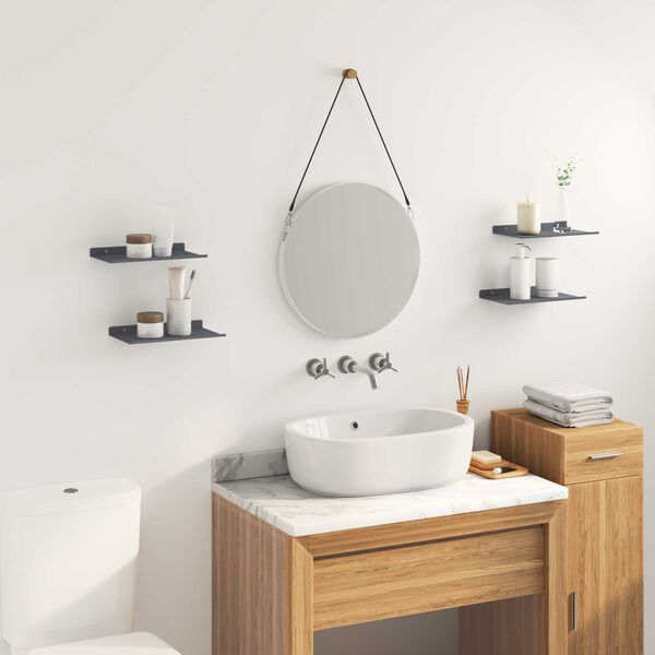 vidaXL Flytande hylla 4 pcs Antracit 30 x 18 x 2,5 cm St&aring;l