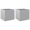 vidaXL Odlingsl&aring;dor 2 st silver 42x40x39 cm galvaniserat st&aring;l