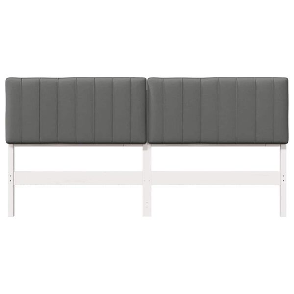 vidaXL Kl&auml;dd s&auml;nggavel Vit och ljusgr&aring; 180 cm Massiv furu